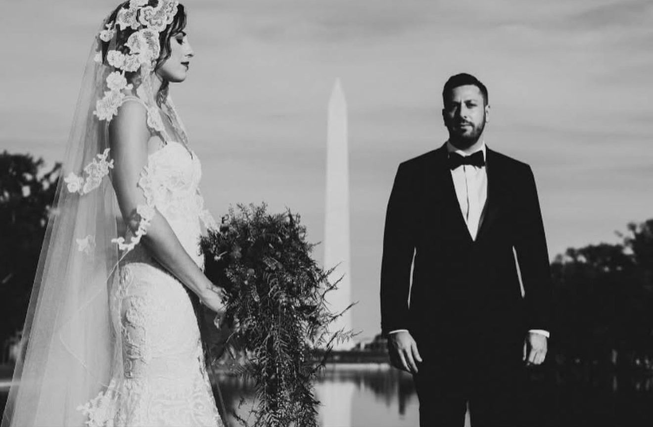 Ted and Danielle on their wedding day