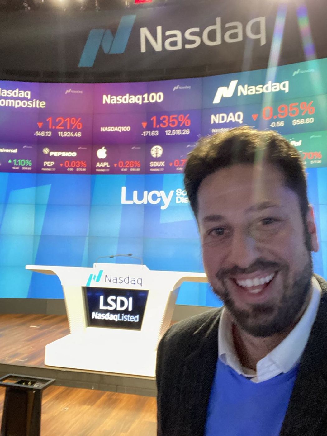Ted ringing the Nasdaq bell